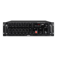 DSPPA MP-812 Комбинированный микшер-усилитель, 6 зон c регулировкой  уровня выходного сигнала отдельной зоны, 120 Вт/100 В,  4 микр., 2 лин. входа, 1  Aux вых. MP3 плеер, вход USB для FLASH памяти. Питание 220 В
