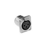 Amphenol AC3FDZ  Разъем XLR панельный гнездо, 3 контакта, фланец D-типа, цвет никель
