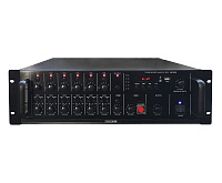 DSPPA MP-825 Комбинированный микшер-усилитель, 6 зон c регулировкой  уровня выходного сигнала отдельной зоны, 250 Вт/100 В, 4 микр., 2 лин. входа, 1 Aux вых. MP3 плеер, вход USB для FLASH памяти. Питание 220 В