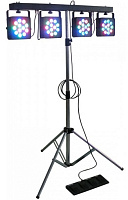 HIGHENDLED YHLL-048 LED PAR Световой комплект: стойка, 4 светоприбора по 12x3W TRI-color LEDs, DMX