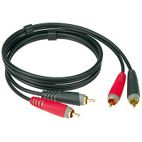 KLOTZ AT-CC0600 аналоговый аудиокабель с позолоченными разъёмами 2RCAx2RCA, чёрный, 6 метров