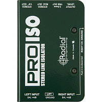 Radial ProISO стерео изолятор, вход 2 х XLR, выход 2 х RCA/ 1/4"Jack