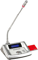 GONSIN TL-VXC4200 S микрофонная консоль председателя с функцией синхроперевода. Поддержка IC-карт регистрации. ЖК-дисплей. Встроенный динамик. Регулятор громкости и выход для наушников, выход для записи. Цвет серебристый