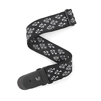 PLANET WAVES T20W1416 гитарный ремень без наплечника, текстиль, 50мм, черный с белыми крестами