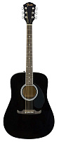 FENDER FA-125 DREADNOUGHT, BLACK WN акустическая гитара с чехлом, цвет черный