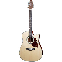 CRAFTER DE-8/NC электроакустическая гитара, дредноут, верхняя дека - массив ели, корпус - красное дерево, цвет натуральный, чехол в комплекте