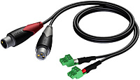 Procab CLA835/1 Кабель-переходник с двух разъемов XLR (розетка) на клеммные блоки, 1 м