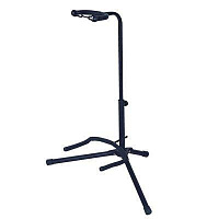ECO GS008 Black Cтойка для одной гитары, регулируется под различные размеры гитары, мягкие резиновое покрытие и ремешок защищают инструмент, подходит для классических, акустических, электро- и бас-гитар, высота 64-79 см, вес 1.1 кг