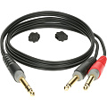Klotz AY1-0300  кабель Jack 6.3 мм стерео  - 2 х Jack моно, длина 3 метра, черный, разъемы KLOTZ