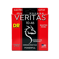 DR VTE-10  струны для электрогитары, калибр 10-46, серия VERITAS™, обмотка никель, покрытие сверху корда