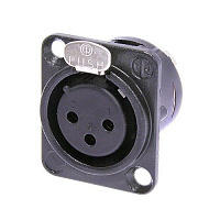 Neutrik NC3FD-L-B-1 панельный разъем XLR female черненый корпус, золоченые контакты