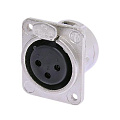 Neutrik NC3FDM3-L-1 панельный разъем XLR female, крепежные отверстия резьба М3