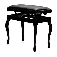 Hidrau BG200 Black Gloss (L28)  банкетка, черная полированная, черная кожа