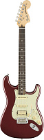 FENDER AMERICAN PERFORMER STRATOCASTER® HSS, RW, AUBERGINE электрогитара, цвет темно-красный, в комплекте чехол
