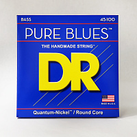 DR PB-45/100 струны для 4-струнной бас-гитары, калибр 45-100, серия PURE BLUES™ Quantum Nickel™, обмотка никель, покрытия нет