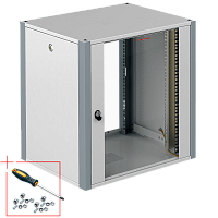 SYSMATRIX WP 6409.710  Шкаф телекоммуникационный настенный, 9U, 600x450, дверь стеклянная, цвет серый RAL7035