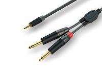 ROXTONE GPTC100/2 Аудиокабель 3.5 мм джек стерео -  2 x 6.3 мм джек моно, длина 2 метра