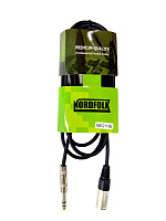 NordFolk NMC211/3M  кабель XLR male 6.3 мм jack stereo, металлические разъёмы, длина 3 метра