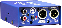 ARX AV DI Активный двухканальный DI-Box. Входные разъемы 2хRCA или стерео miniJack, выходные разъемы XLR