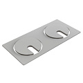 Kondator 935-PF02 Прямоугольная рамка для установки 2 встраиваемых розеток. Размеры (ШxГxВ) 215,5х105х2 мм. Цвет серебристый