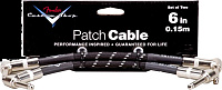FENDER FENDER 6' CABLE BLK 2 PACK комплект патч-кабелей (2 шт.), 15 см, цвет черный