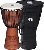 MEINL ADJ2-M+Bag  джембе средний (10"x20") африканский в компл. с чехлом, материал - Mahogany Wood, мембрана натуральная, веревки - HTP-нейлон, цвет коричневый