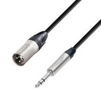 Adam Hall K5 BMV 0500 микрофонный кабель XLR(M)-Jack stereo, с разъёмами Neutrik, 5 м