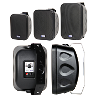 PROAUDIO MS-6B  Трансляционный громкоговоритель, всепогодный, влагозащищенный, IP54, 40/20/10/5 Вт/100 В, 80 Вт/8 Ом, 6.5"+1", аттенюатор мощности, черный, настенный кронштейн