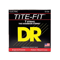 DR MT7-10 струны для 7-струнной электрогитары, калибр 10-56, серия TITE-FIT™, обмотка никелированная сталь, покрытия нет