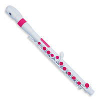 NUVO jFlute - White/Pink  флейта, цвет белый / розовый, в комплекте мундштук, колено ре, смазка, чехол, тряпочка для протирки, дополнительные клавиши