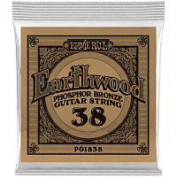ERNIE BALL 1838 одиночная струна для акустической гитары Earthwood Phosphor Bronze, калибр .038