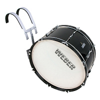 Weber MBas-2612jet маршевый бас-барабан 26"х12", черный, 8 лаг, со специальным креплением, настроечный ключ и колотушки в комплекте