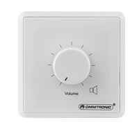 OMNITRONIC PA volume controller  Встраиваемый  трансформаторный регулятор громкости (для цепей 70/100 В) для акустических систем РА, 120 Вт. Реле приоритета 24 В. Цвет белый (ELA). Размеры 80 x 80 x 67 мм