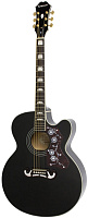 EPIPHONE EJ-200SCE Black (w/ Fishman PreSys) гитара электроакустическая со стальными струнами, джамбо, цвет черный
