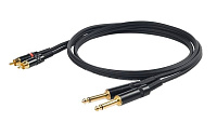 Proel CHLP310LU5 кабель 2xJACK 6.3 mm mono - 2хRCA male, длина  5 метров