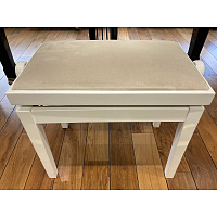 Hidrau BG27 White Matt (TC6) банкетка, сатинированная белая, бежевый вельвет