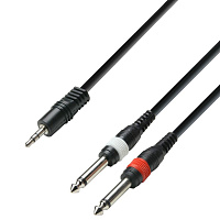 Adam Hall K3 YWPP 0100  аудиокабель 3.5 Jack stereo - 2 x 6.3 Jack mono, длина 1 метр