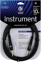 PLANET WAVES PW-G-10 кабель распаянный инструментальный, джек-джек, 3,05 м. золотой джек, двужильный