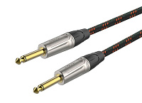 ROXTONE TGJJ300-7/6 Кабель инструментальный, цвет черно-красный, диаметр 6.5 мм, 2x6.3 mono Jack, длина 6 метров