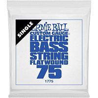 ERNIE BALL 1775 одиночная струна для бас-гитары. Сталь, Flat Wound, калибр .075