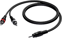 Procab CAB711/10 Кабель-переходник с разъема mJack 3,5 мм на два разъема RCA (вилка-вилка), 10 м
