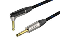 ROXTONE TGJJ310-15/3 Кабель инструментальный, цвет сине-черный, кабель GC050, диаметр 6.5 мм, разъемы 2x6,3 mono Jack, длина 3 метра
