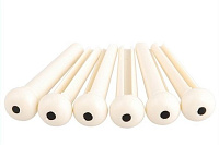 ALICE A021IVY/2PVC колышек для крепления струн, цвет слоновой кости, с черной точкой 2 мм