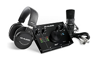 M-Audio AIR 192 | 4 Vocal Studio Pro Комплект, включающий в себя USB аудиоинтерфейс M-Track 2X2, наушники HDH40, конденсаторный микрофон Nova Black, XLR кабель, ПО