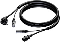 Procab CAB400/20 Кабель SCHUKO (вилка), XLR 3 pin (розетка) EURO (розетка), XLR 3 pin (вилка), 3х1 кв.мм, 20 м