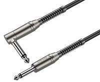 ROXTONE SGJJ110/1 Кабель инструментальный, диаметр 6 мм, 1 x 0.22 кв.мм, 6.3 мм mono Jack  6.3 мм mono Jack угловой, длина 1 метр