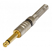 Proel S320 разъём 1/4" TRS моно, позолоченные контакты, никелированный латунный корпус, пружина Ø 7,3 мм