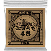 ERNIE BALL 1848 одиночная струна для акустической гитары Earthwood Phosphor Bronze, калибр .048