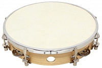 GEWA TAMBOURINE 10" Тамбурин, кожа, деревянное кадло, металлические бубенцы, настраиваемый