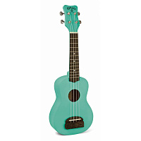 KOHALA KT-SSG укулеле сопрано, серия TIKI, корпус липа, фигурная подставка, цвет морской волны
